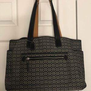 Coach signature baby bag/multi tote Black & gray canvas and leather